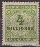 Germany 1923 Numeros 4 Millionen Verde Scott 284